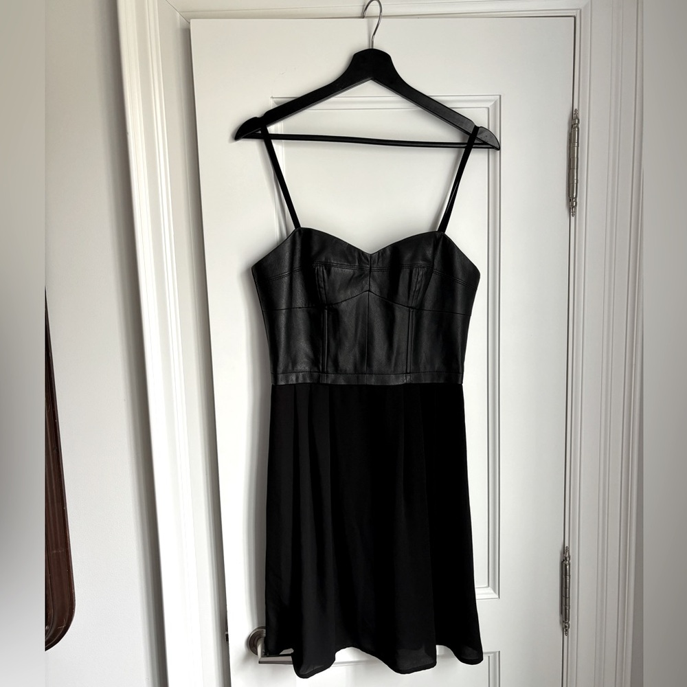 BCBG Leather Corset Mini Dress